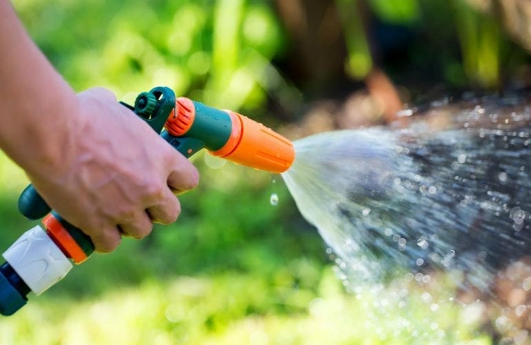 Recycled Water Being Used With Hose